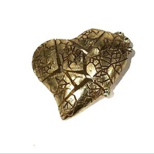 Christian LaCroix Vintage Heart Gold Paris France Brooch Haute Couture - Rare